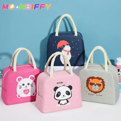 1Pcs Cute Cartoon Panda Lunch Bag Kids Portable Travel Picnic Bags