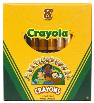 Crayola 080W Multicultural Crayons- Large- 8 Count