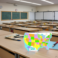 SHAPES ETC. U.S. Practice Map Combo Pack- 9” x 19”