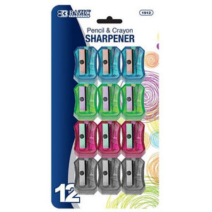 Bazic 1912   Transparent Square Pencil Sharpener (12/pack)  Case of 24