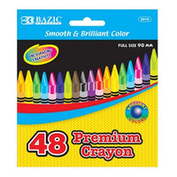 Bazic 2510   48 Ct. Premium Quality Color Crayons Box of 24