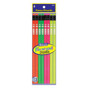 Bazic 714  Fluorescent Wood Pencil w/ Eraser (8/pack)  Case of 24