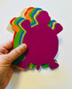 Colorful turtle shapes perfect for classroom decor or creative projects