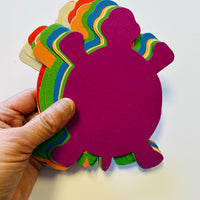 Colorful turtle shapes perfect for classroom decor or creative projects