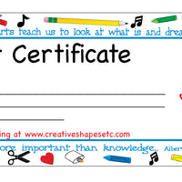 Gift Certificate - $15.00 - Creative Shapes Etc.