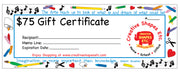 Gift Certificate - $75.00 - Creative Shapes Etc.
