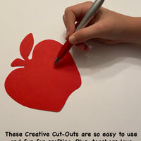 Small Single Color Cut-Out - Red Apple - Creative Shapes Etc.