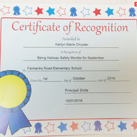 Recognition Certificate - Certificate of Recognition - Creative Shapes Etc.