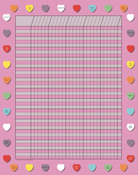 Vertical Incentive Chart - Pink Heart - Creative Shapes Etc.