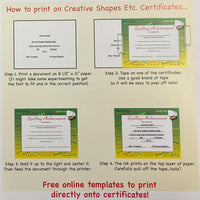 Recognition Certificate - Kindergarten Certificate - Creative Shapes Etc.