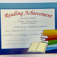 Recognition Certificate - Reading Achievement - Creative Shapes Etc.