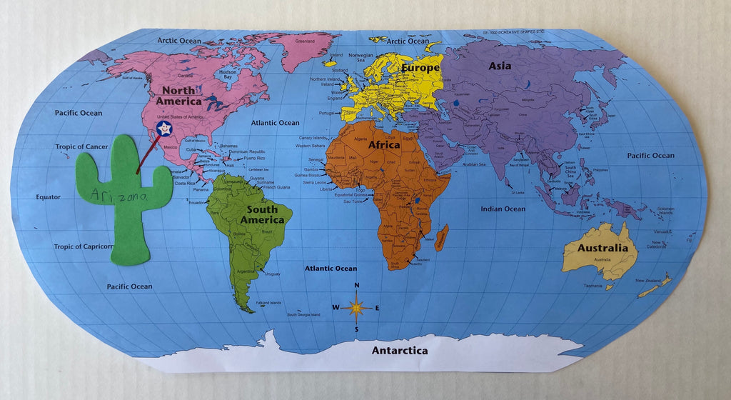 Labeled World- Practice Maps | Creative Shapes Etc.