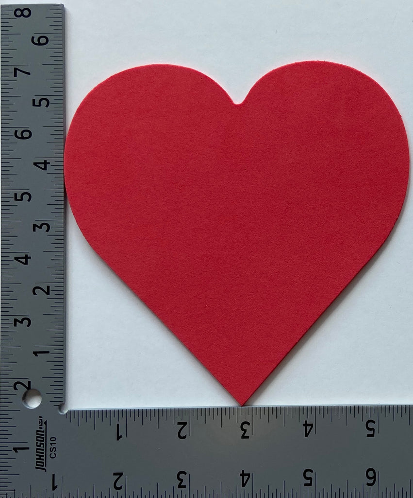 5 Mini Paper Cutout Red Heart Decorations, 10ct