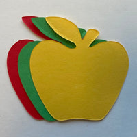Apple Tri-Color Creative Cut-Outs- 3” - Creative Shapes Etc.