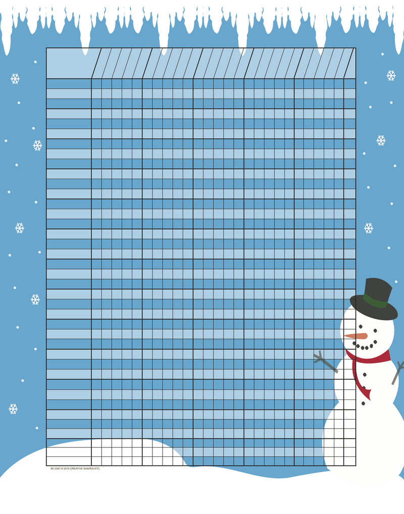 Vertical Incentive Chart - Snowman | Creative Shapes Etc.