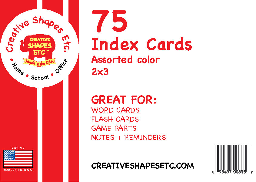 SHAPES ETC. Blank Index Cards - 2