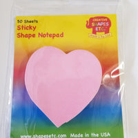 Sticky Shape Notepad - Pink Heart - Creative Shapes Etc.