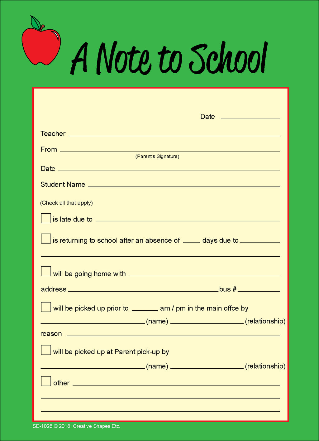 Parent Notification Note Note to Parents Template and Teacher Notes for School Communication