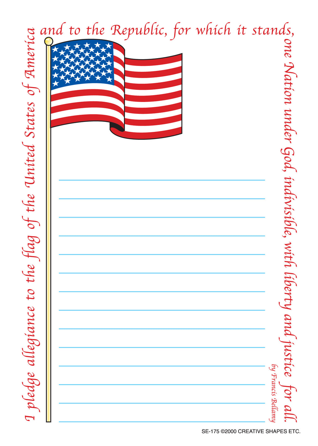 Large Notepad - Pledge/Flag - Creative Shapes Etc.
