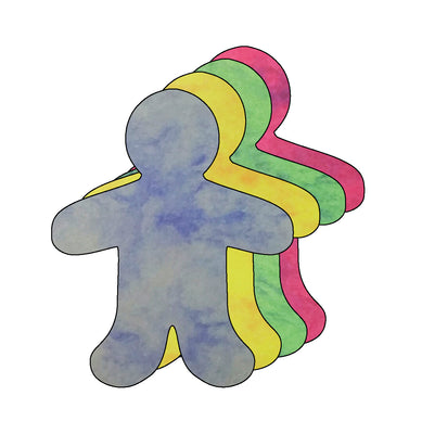 Person Large Marble Assorted Color Cut-Outs- 5.5
