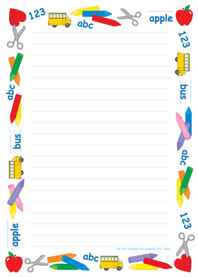 Large Notepad - School Time/Lined - Creative Shapes Etc.