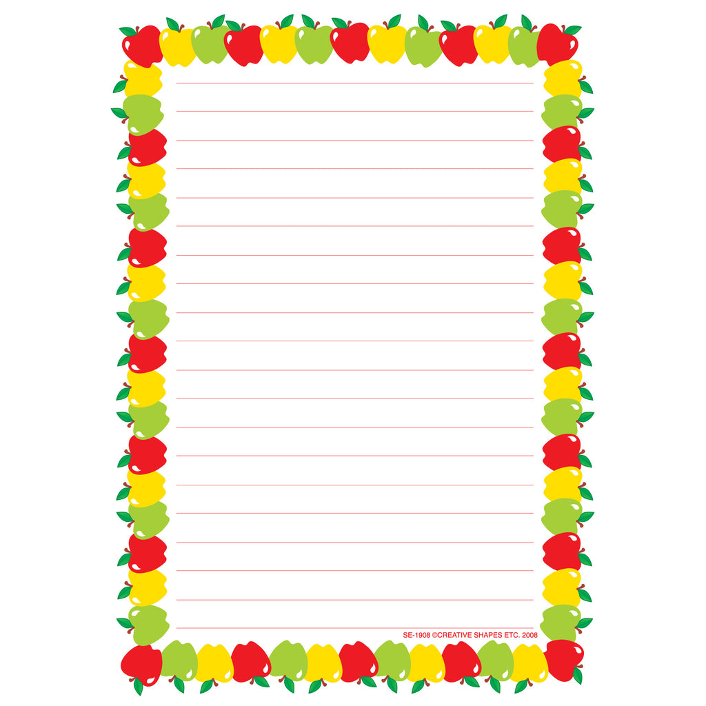 Apple Ruled Paper SHAPES ETC. Large Notepad Apple/Lined