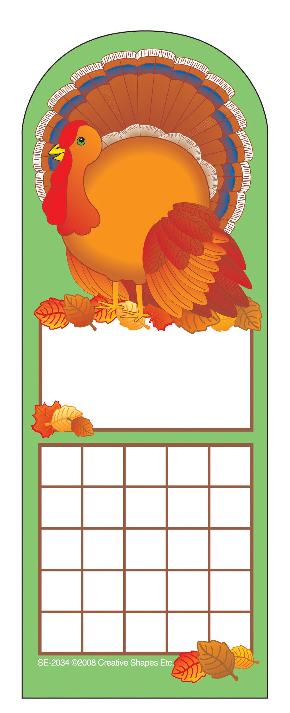 Teacher Charts for Bookmarks: Turkey Incentive Chart for School