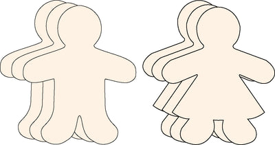 Kid Shape Set Single Color Small Cut-Outs- 3” - Creative Shapes Etc.