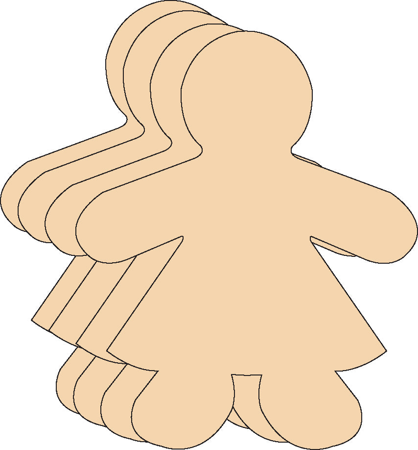 Girl Small Single Color Creative Cut-Outs- 3" - Creative Shapes Etc.