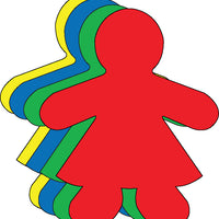 Girl Small Assorted Color Cut-Outs - 3” - Creative Shapes Etc.
