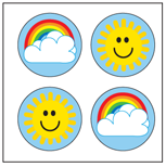 Incentive Stickers - Rainbow Sun (Pack of 1728) - Creative Shapes Etc.