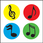 Incentive Stickers - Colorful Music Notes (Pack of 1728) - Creative Shapes Etc.