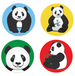 Incentive Stickers - Panda (Pack of 1728) - Creative Shapes Etc.