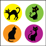 Incentive Stickers - Cats (Pack of 1728) - Creative Shapes Etc.