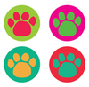 Incentive Stickers - Colorful Paw Prints (Pack of 1728) - Creative Shapes Etc.