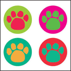 Incentive Stickers - Colorful Paw Prints - Creative Shapes Etc.