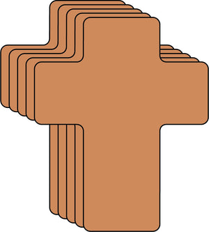 Brown Cross Single Color Creative Cut-Outs- 3” - Creative Shapes Etc.