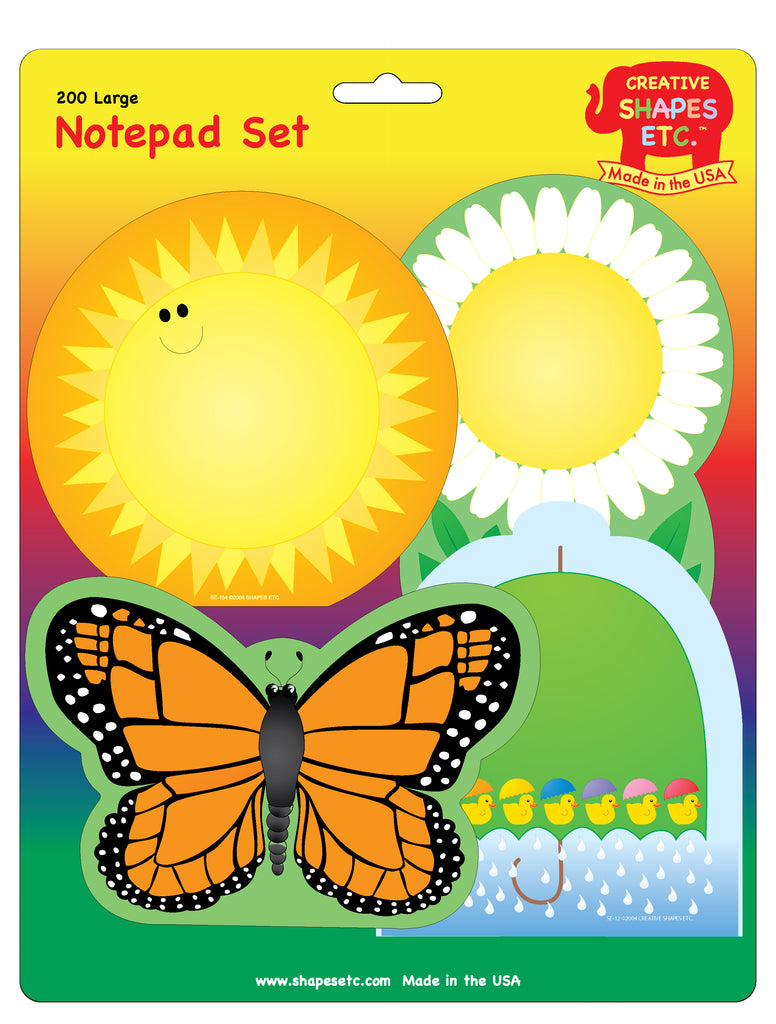 Spring Notepads SHAPES ETC. Large Notepad Set- Spring