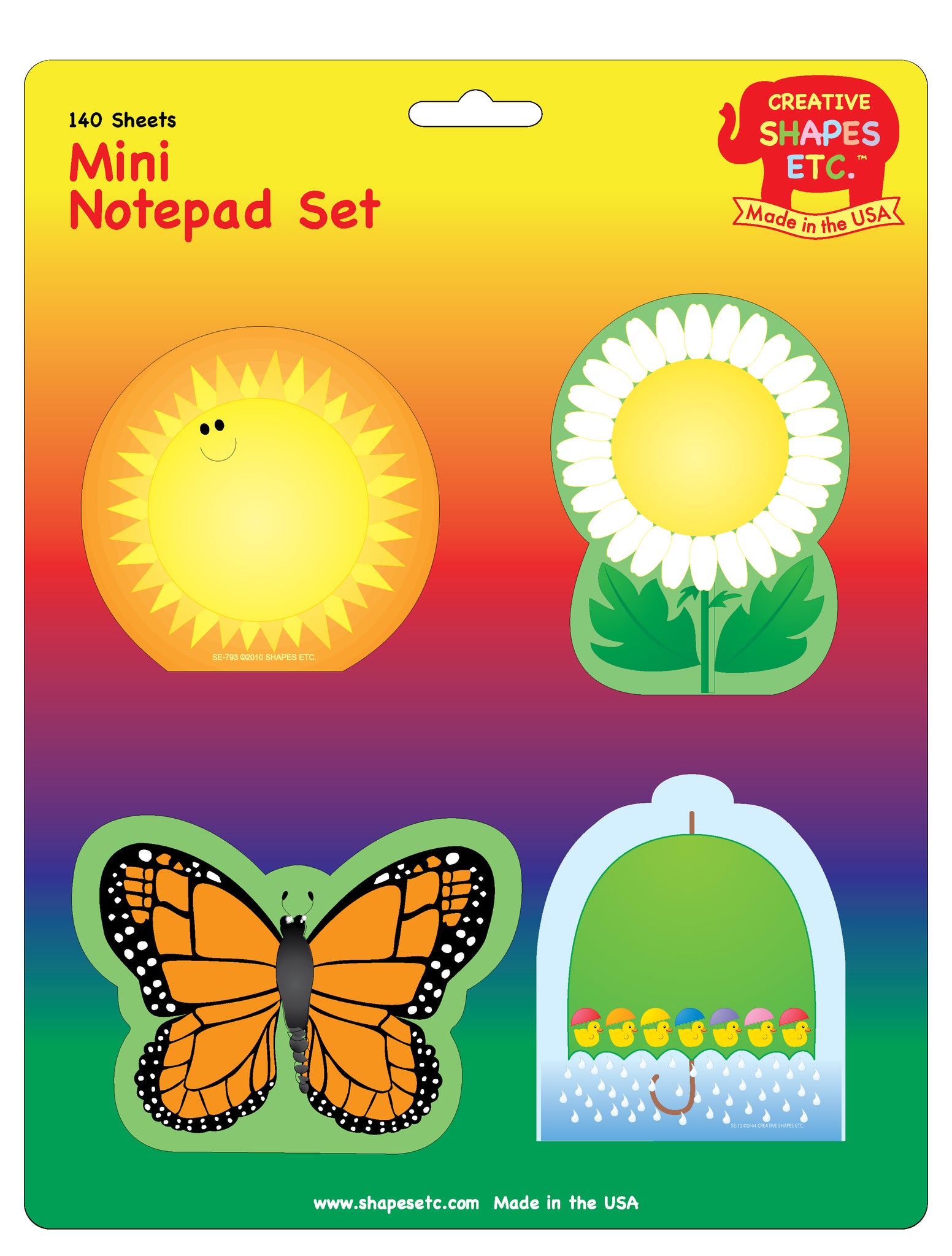 SHAPES ETC. Mini Notepad Set- Spring