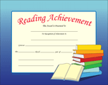 Recognition Certificate - Reading Achievement - Creative Shapes Etc.