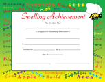 Recognition Certificate - Spelling Achievement - Creative Shapes Etc.