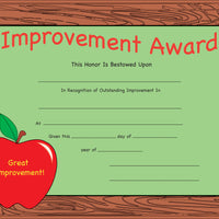 Recognition Certificate - Improvement Award - Creative Shapes Etc.