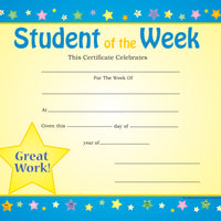Recognition Certificate - Student of the Week - Creative Shapes Etc.