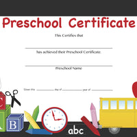 Recognition Certificate - Preschool Certificate - Creative Shapes Etc.