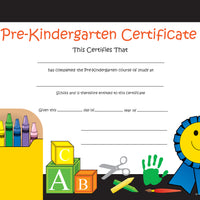 Recognition Certificate - Pre-K Certificate - Creative Shapes Etc.