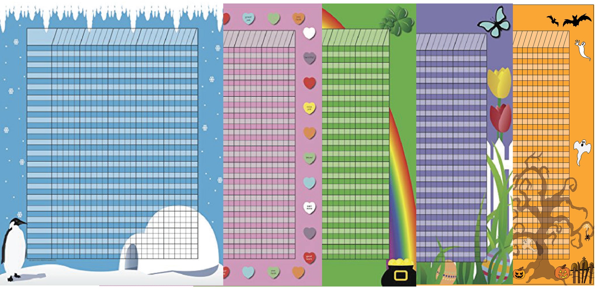 SHAPES ETC. Theme Incentive Chart - Set of 5