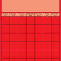 Vertical Calendar - Red - Creative Shapes Etc.