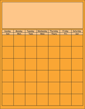 Vertical Calendar - Orange - Creative Shapes Etc.