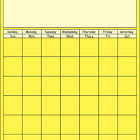 Vertical Calendar - Yellow - Creative Shapes Etc.