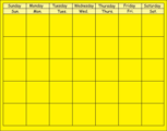 Horizontal Calendar - Yellow - Creative Shapes Etc.